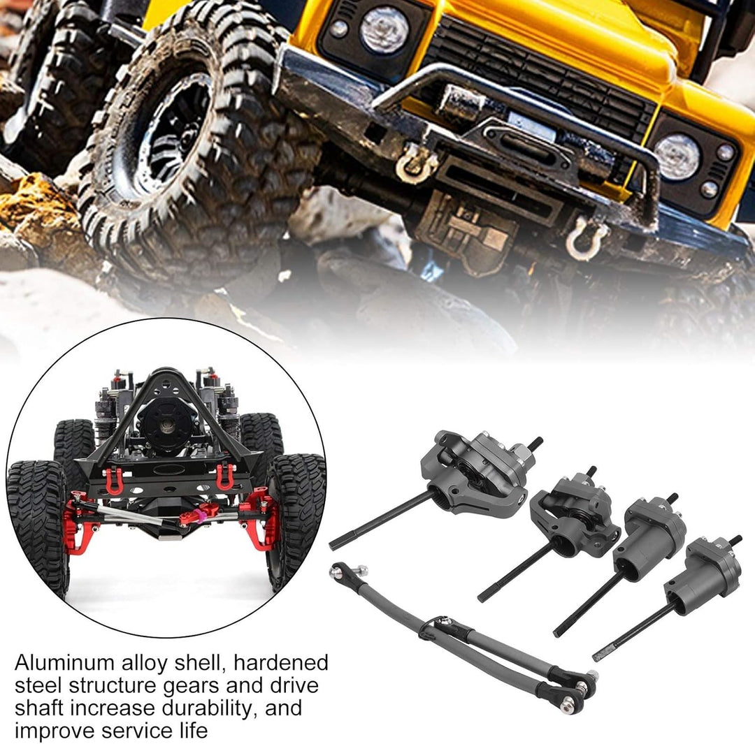 Alomejor RC Auto Achse Hintere Vordere Portalachse mit Lenklenker Getriebewelle Kompatibel mit Axial
