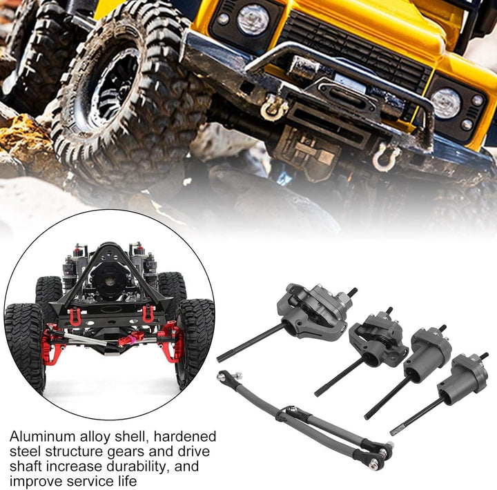 Alomejor RC Auto Achse Hintere Vordere Portalachse mit Lenklenker Getriebewelle Kompatibel mit Axial