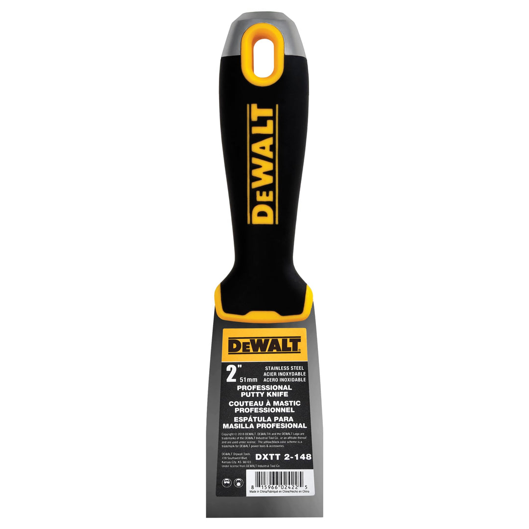DEWALT Spachtelmesser, 5,1 cm, Edelstahl mit weichem Griff, DXTT-2-148 2-Inch, 2-Inch