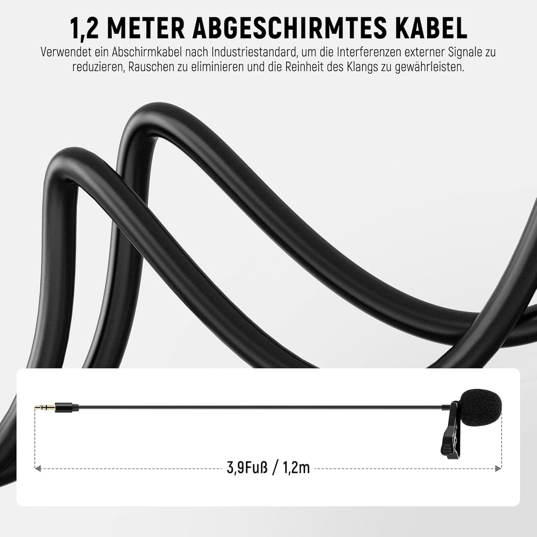Neewer Lavalier-Ansteckmikrofon, kompatibel mit Rode Wireless GO II Wireless Pro DJI Wireless Mikrof