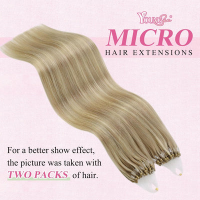 YoungSee Extensions Echthaar Microring Blond Microring Extensions Echthaar 1g 40 cm Microring Hair E