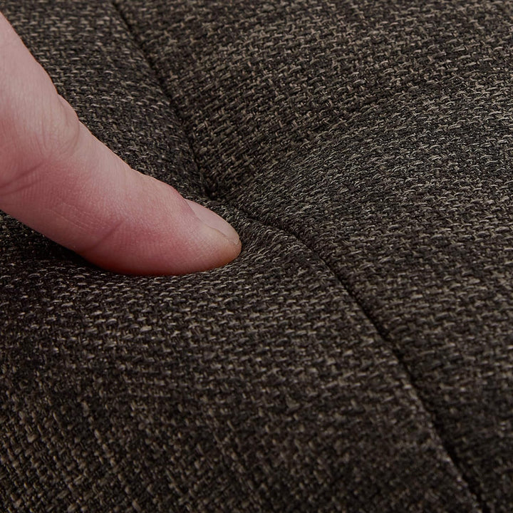 Relaxdays Sitzhocker mit Stauraum, gepolsterter Hocker rund, für Wohnzimmer, Leinen-Optik, H x D: 41