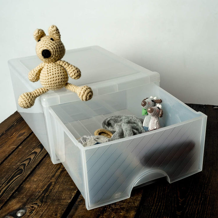 Rotho Frontbox kleine Schubladenbox 1 Schub, Kunststoff (PP) BPA-frei, transparent, klein (35.0 x 26