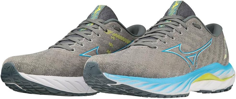 Mizuno Herren Wave Inspire 19Sneaker 46.5 EU Ggray Jblue Bolt2neon, 46.5 EU Ggray Jblue Bolt2neon
