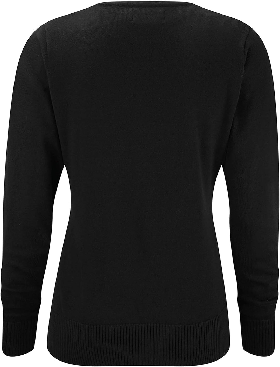 Russell Collection Pullover, V-Neck Damen, glattgestrickt, figurbetont, Business, klassisch, Schwarz