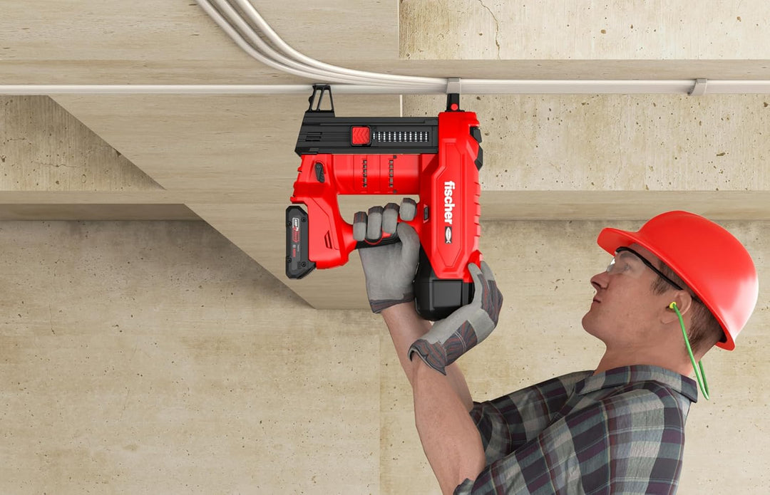 fischer Akku-Beton-Nagler FXC 85 Set, gasfreies Setzgerät, AMPShare Alliance, mit Tiefeneinstellung,