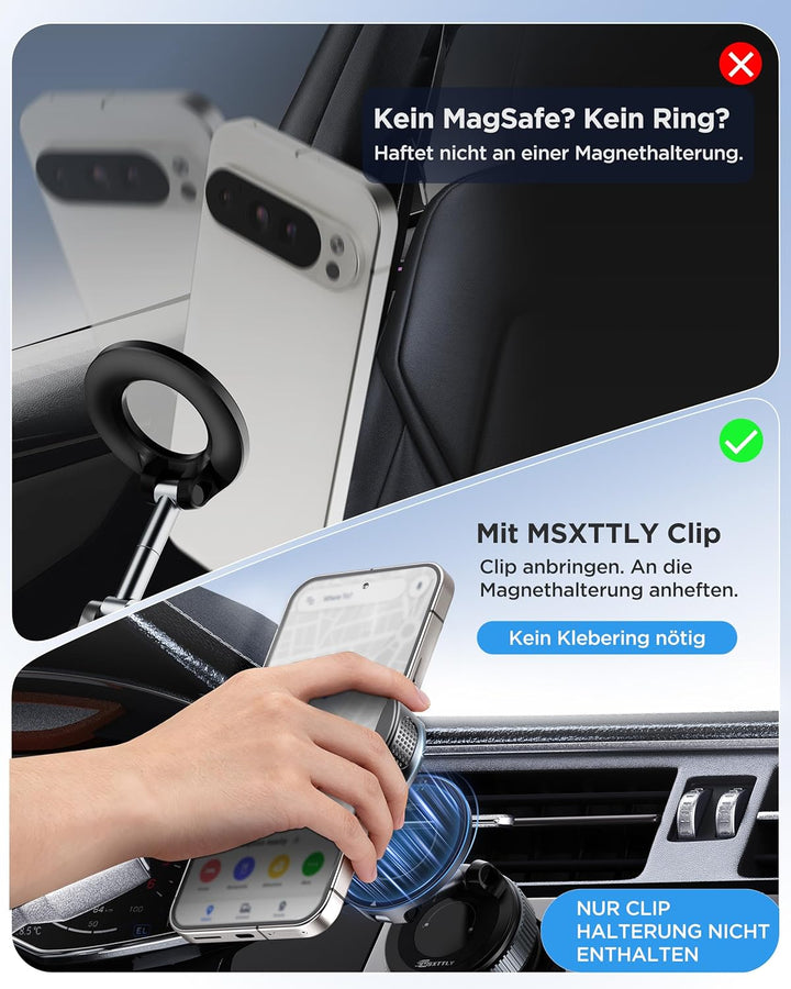 MSXTTLY Kfz-Handyhalterungsclip – Magnetclip VMag-GC 2026 Für Magnetische Kfz-Halterungen, Kein Magn
