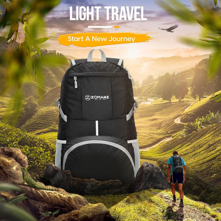 ZOMAKE 35 L Leicht Faltbarer Rucksack Packbare Backpacks, Kleiner Rucksäcke Wanderrucksack Wasserdic
