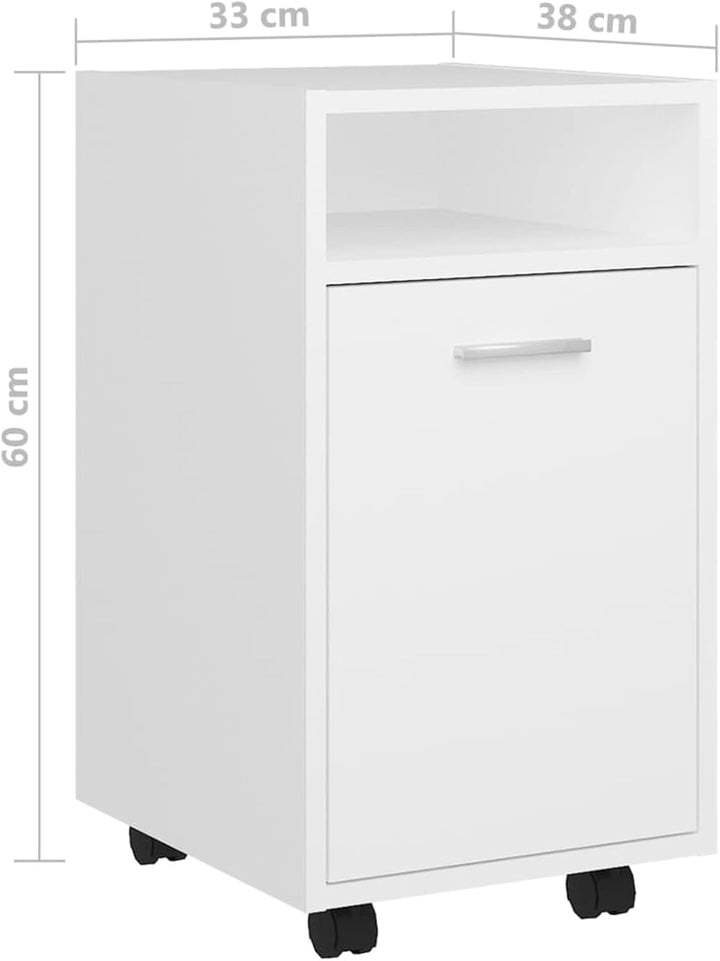 Gecheer Beistellschrank mit Rollen Rollcontainer Rollschrank Büroschrank Standschrank mit 2 Fächern