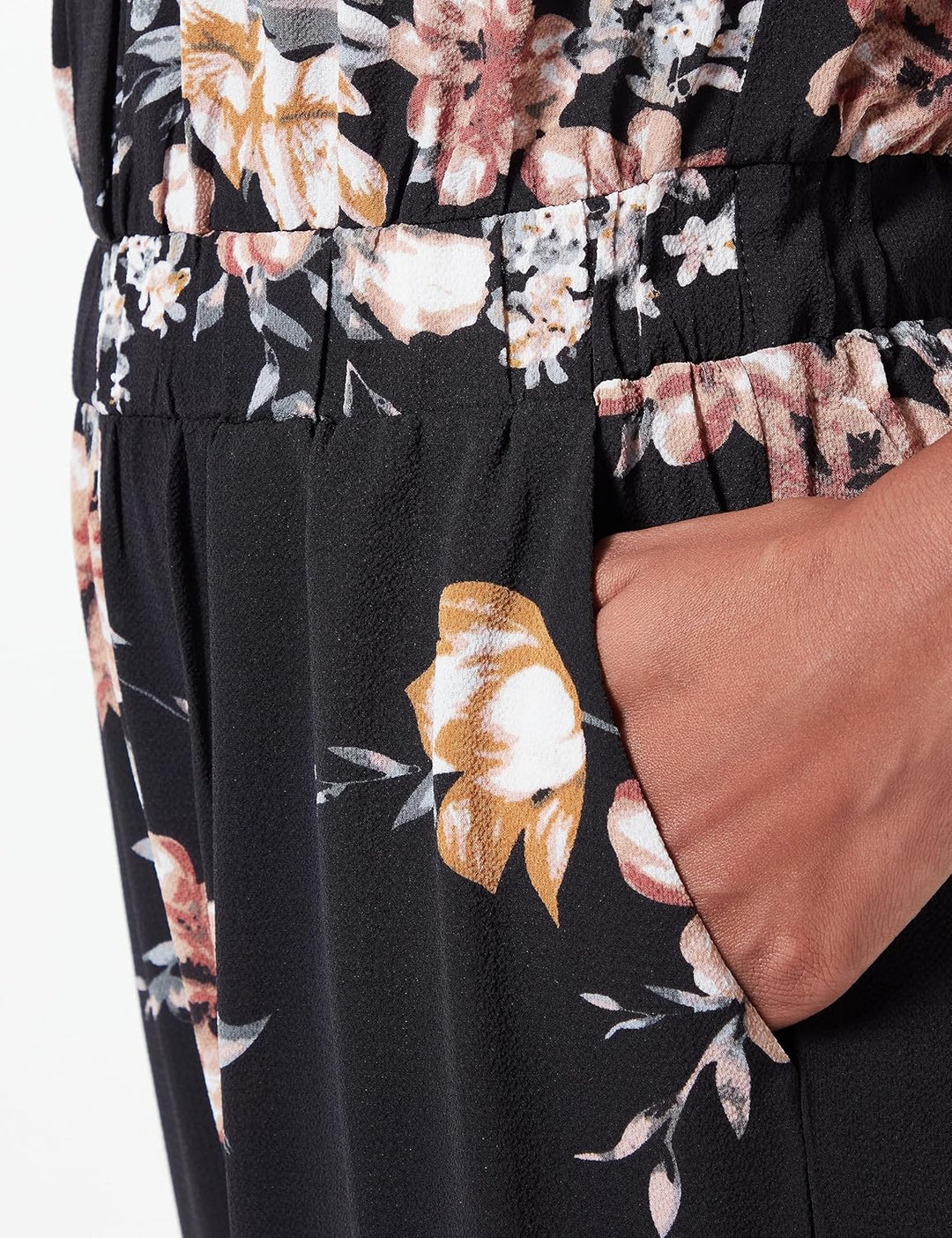 ONLY Damen Onlnova Lux S/S Alicia Jumpsuit Aop L Black/AOP:Romantic flower, L Black/AOP:Romantic flo