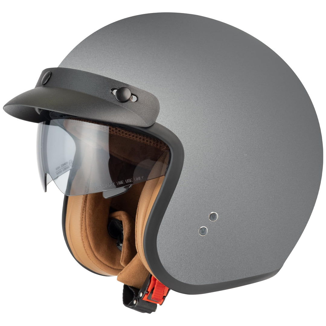 Jethelm mit Visier by BS Way: Hochwertiger Motorradhelm, ECE-Zertifiziert für Herren und Damen - Ide