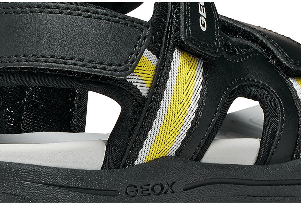 Geox Jungen J Vaniett Boy BSandal 24 EU Black Yellow, 24 EU Black Yellow