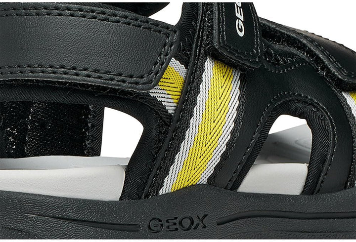Geox Jungen J Vaniett Boy BSandal 24 EU Black Yellow, 24 EU Black Yellow