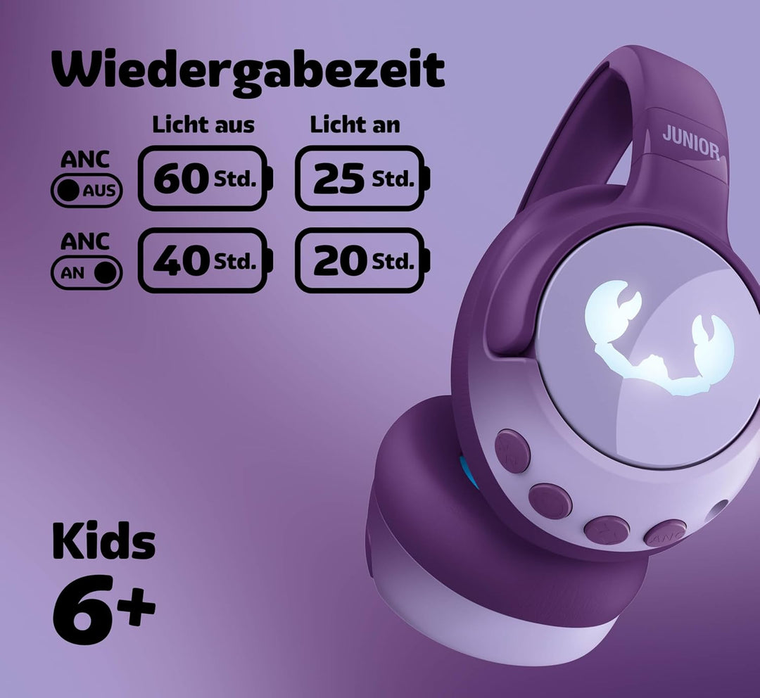 Fresh 'n Rebel Clam Junior, Bluetooth-Kopfhörer für Kinder mit aktiver Geräuschunterdrückung, sicher