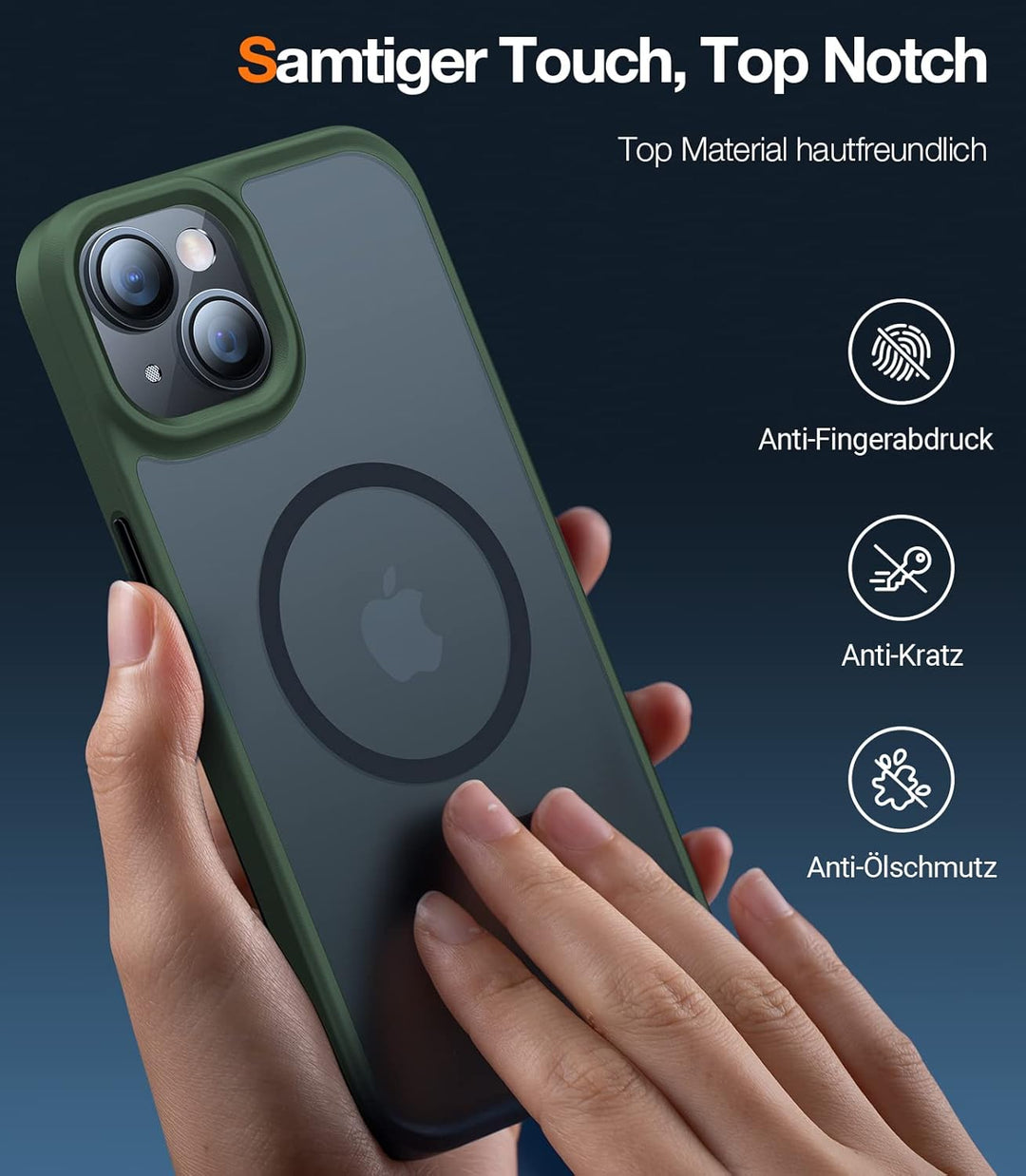 TORRAS Speziell für iPhone 13 Hülle für Magsafe (Militärschutz) (Starke Magnetische Adsorption) Schu