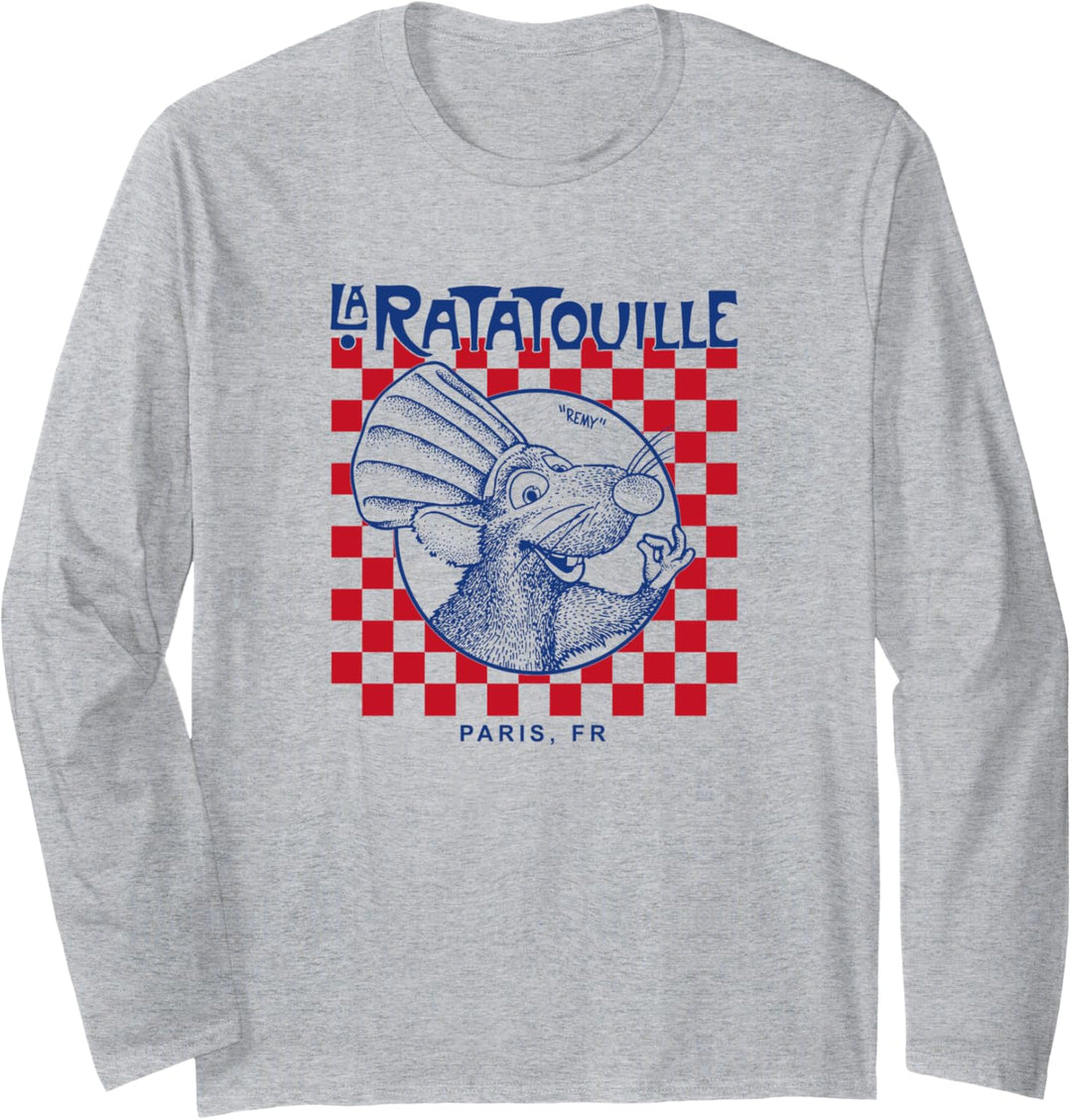Disney Pixar Ratatouille Remy Paris Checkerboard Langarmshirt