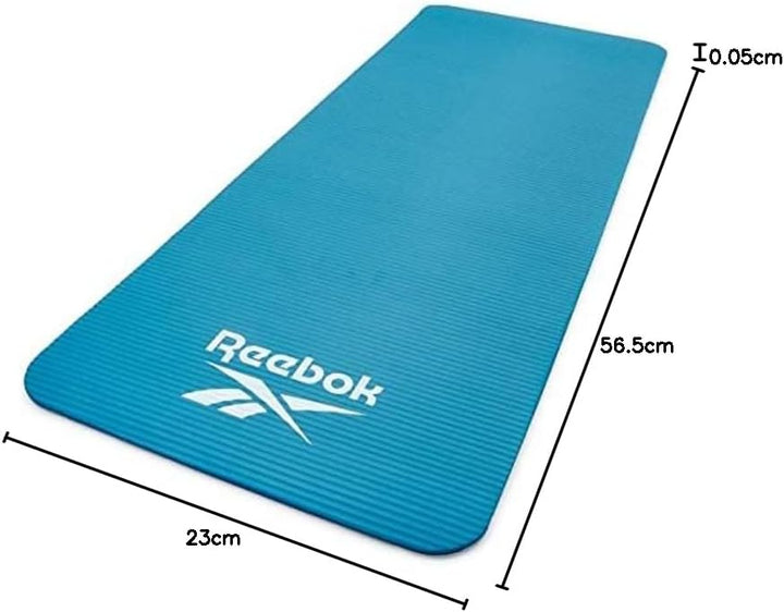 Reebok Trainingsmatte - Rutschfeste Gymnastikmatte aus natürlichem Gummi in 7mm, 10mm, 15mm und vers