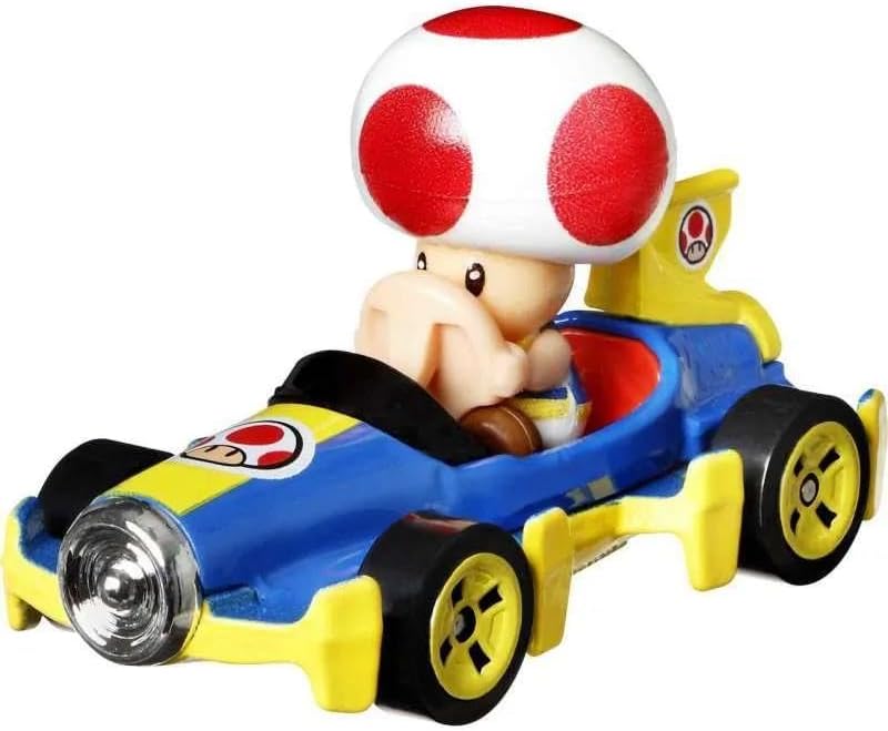 Hot Wheels DieCast-Modell TOAD KART MACH 8 Version von SUPER MARIO KART Massstab 1:64 – 5 cm