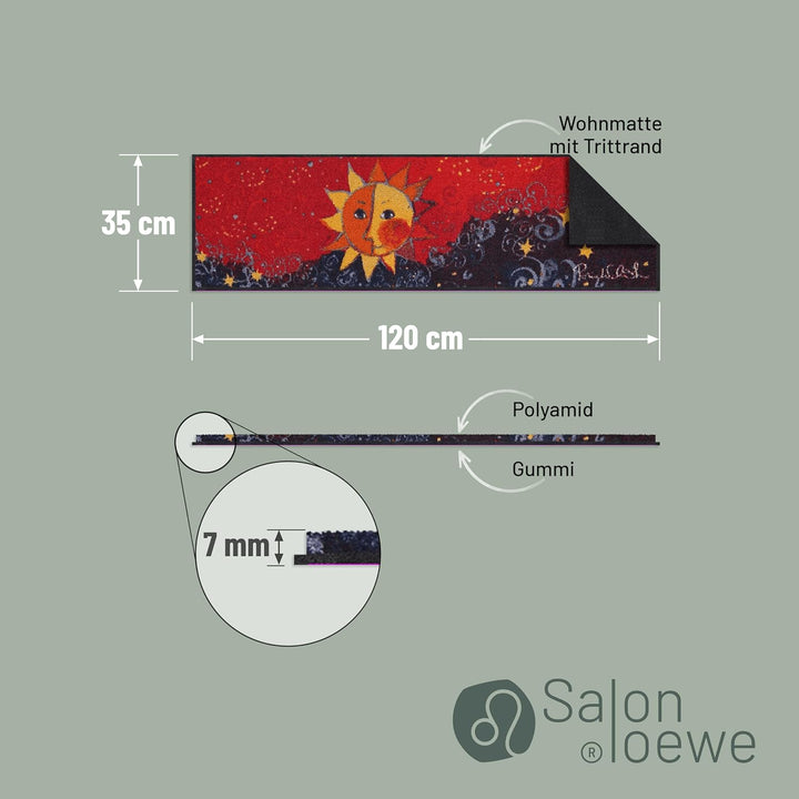 Rosine Wachtmeister Fussmatte Sole Remake 35 x 120 cm Mini-Matte Sauberlaufmatte Schuhabsteller schm