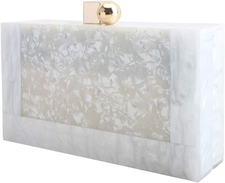 LETODE Acrylic Clutch Bags Purse Perspex Bag Handbags for Women Weiss, Weiss