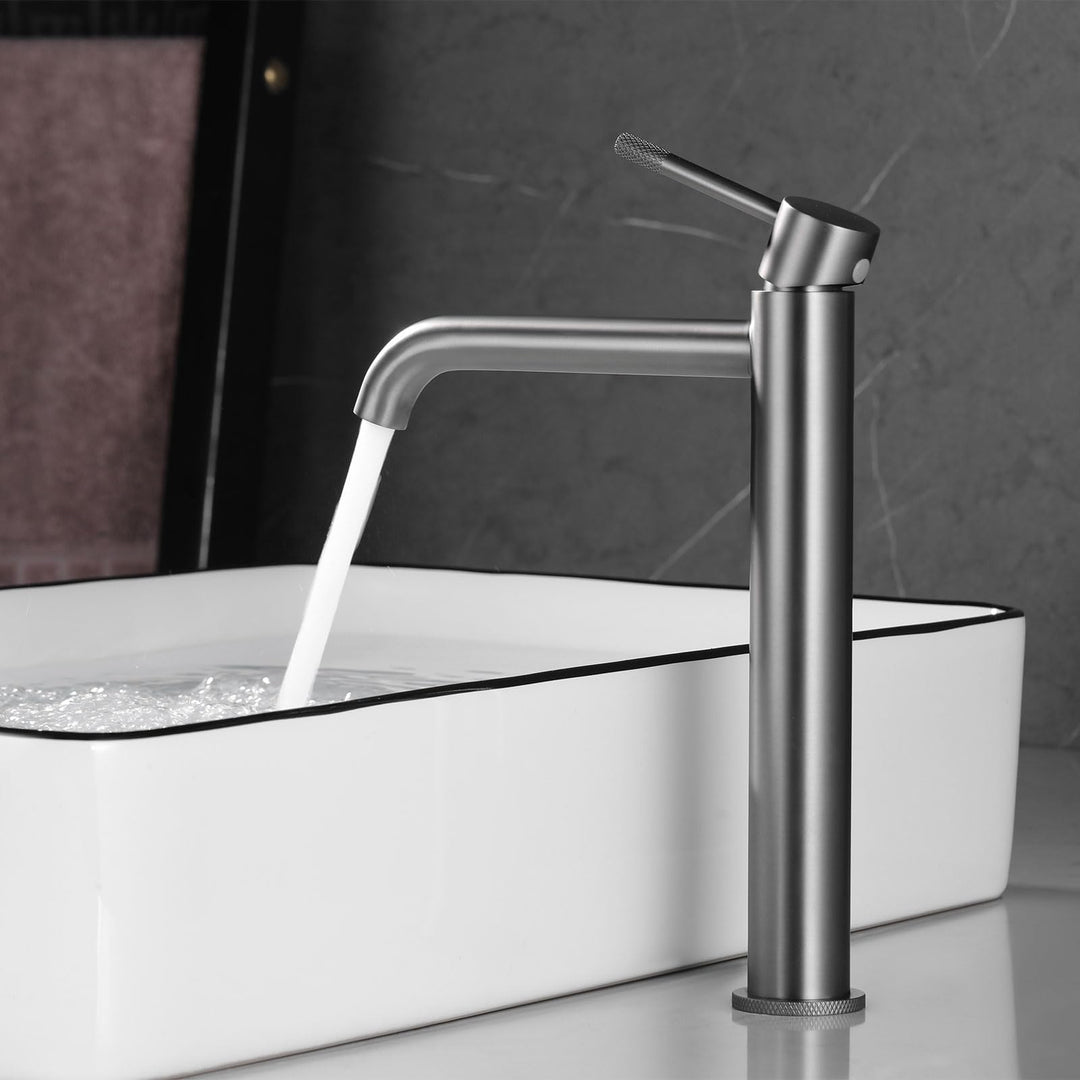 PHASAT Wasserhahn bad hoch Einhebel Waschbecken Armatur Gunmetal Grau Waschbecken Armatur Badezimmer