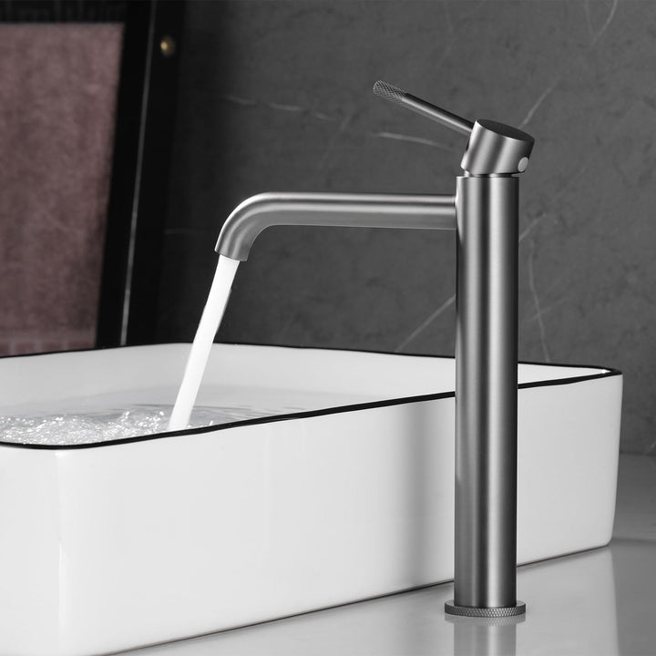 PHASAT Wasserhahn bad hoch Einhebel Waschbecken Armatur Gunmetal Grau Waschbecken Armatur Badezimmer