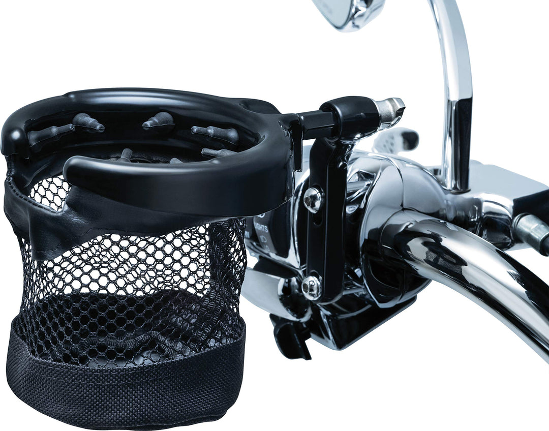 Kuryakyn Motorradlenker Zubehör: Universal Getränkehalter Getränkehalter mit Netzkorb für Kupplung/B
