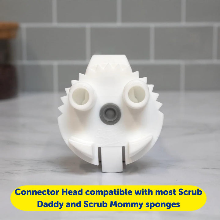 Scrub Daddy Dish Daddy Spülschwamm mit Spülmittelspender, Nachfüllköpfe, Schwamm und Anschlusskopf