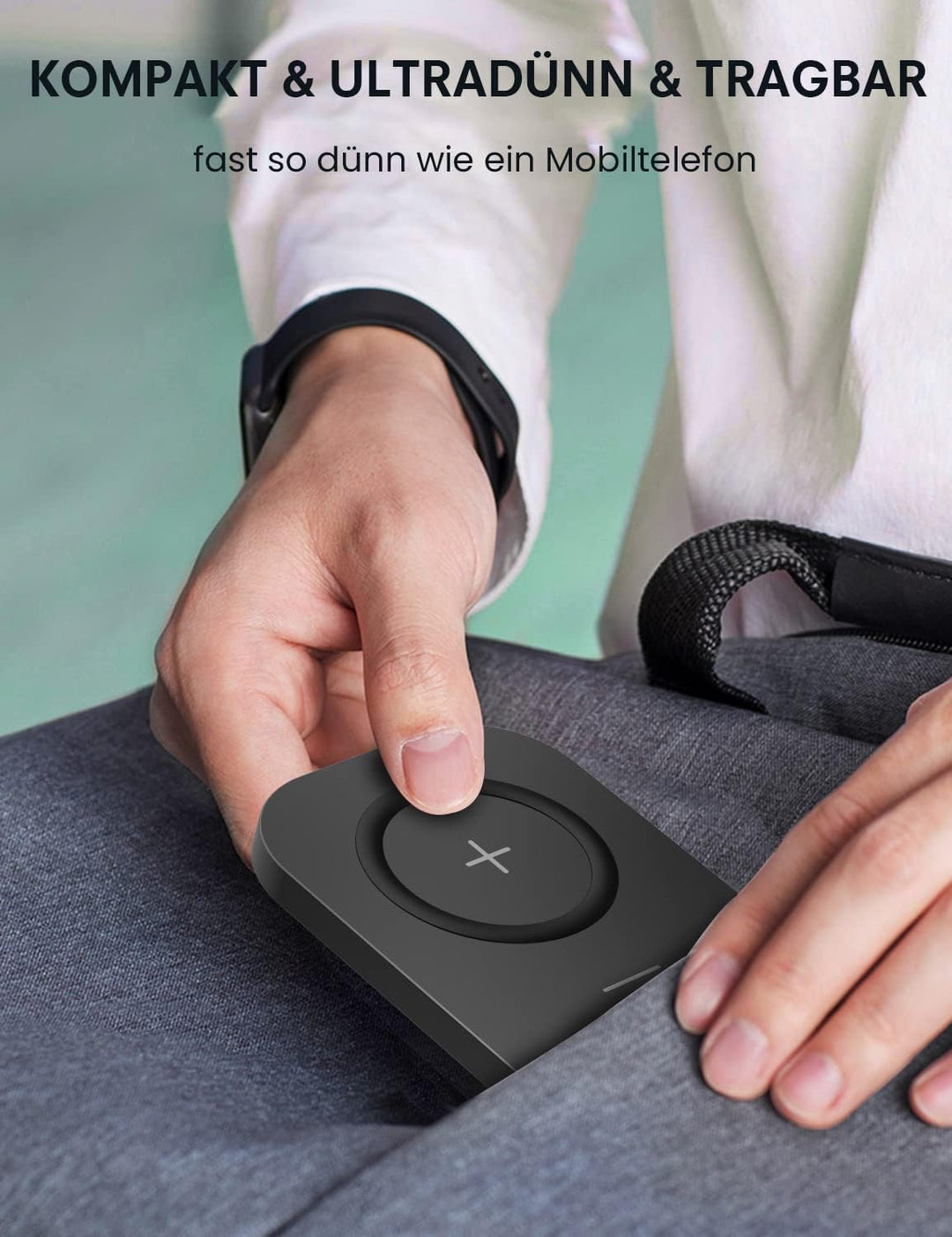 JoyGeek 2 IN 1 Wireless Charger, 15W Max Induktive Ladestation, für iPhone 14/13/12/11/Pro/ProMax/XR