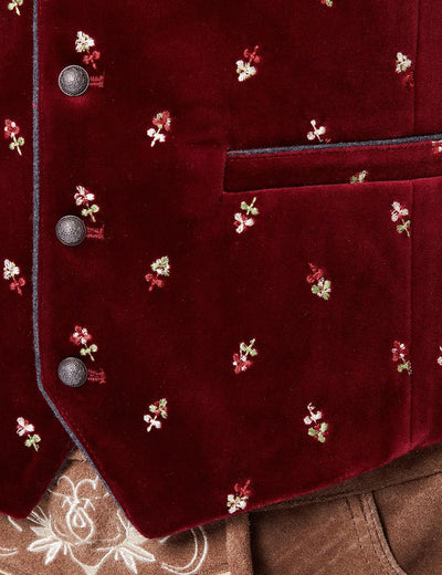 Stockerpoint Herren Weste Vittorio Trachtenweste 46 bordeaux, 46 bordeaux
