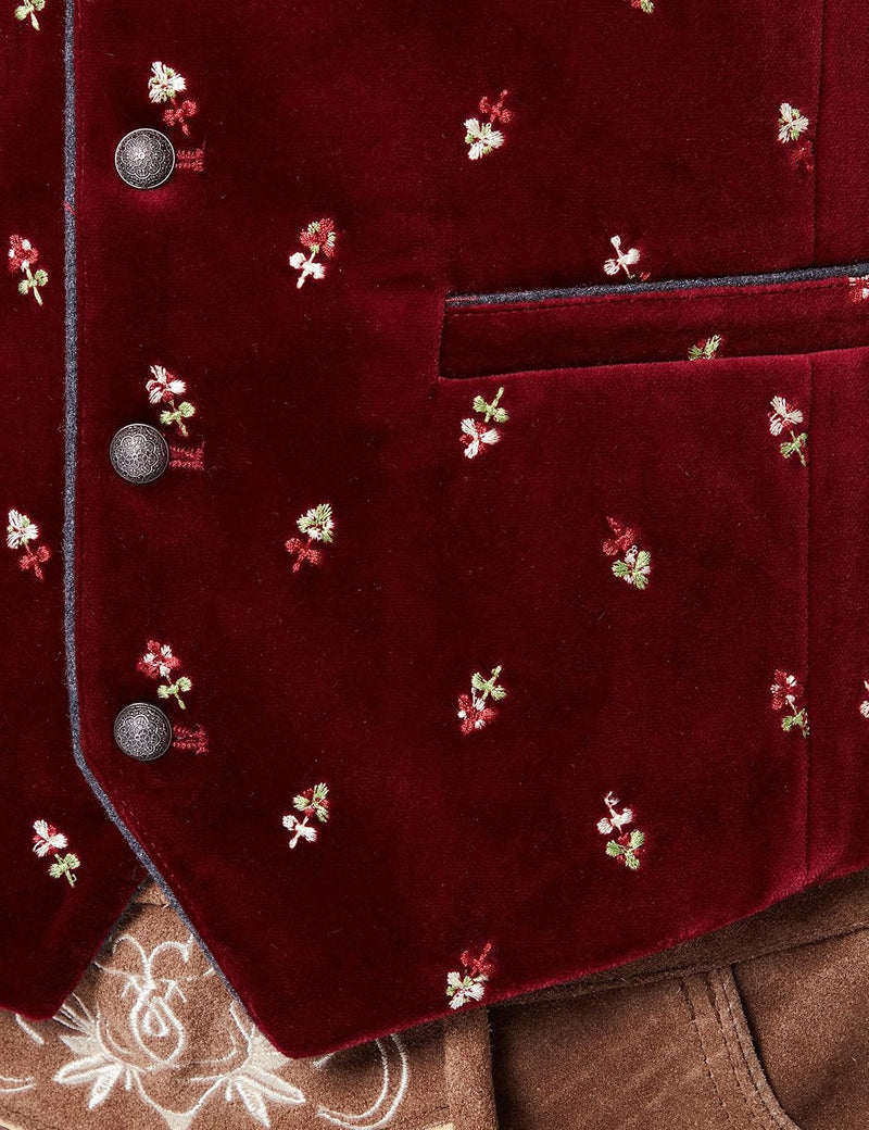 Stockerpoint Herren Weste Vittorio Trachtenweste 46 bordeaux, 46 bordeaux