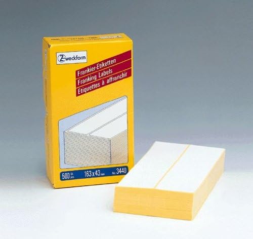 AVERY Zweckform 3440 Frankier-Etiketten (Papier matt, 500 Etiketten, 163 x 43 mm) 1 Pack weiss, 500