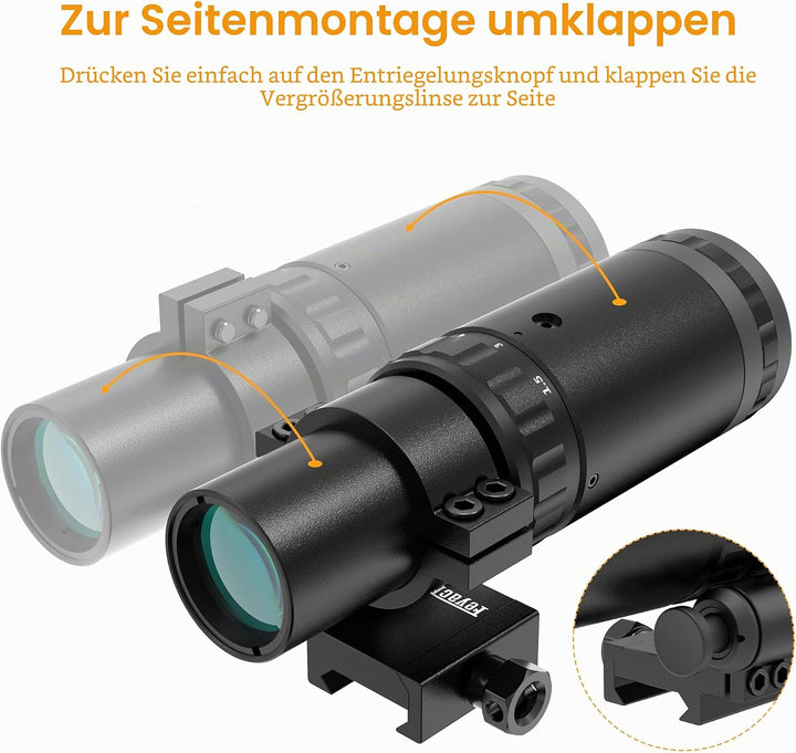 Feyachi 1.5X - 5X Lupe, Magnifier mit Flip to Side Mount Fokus Einstellung