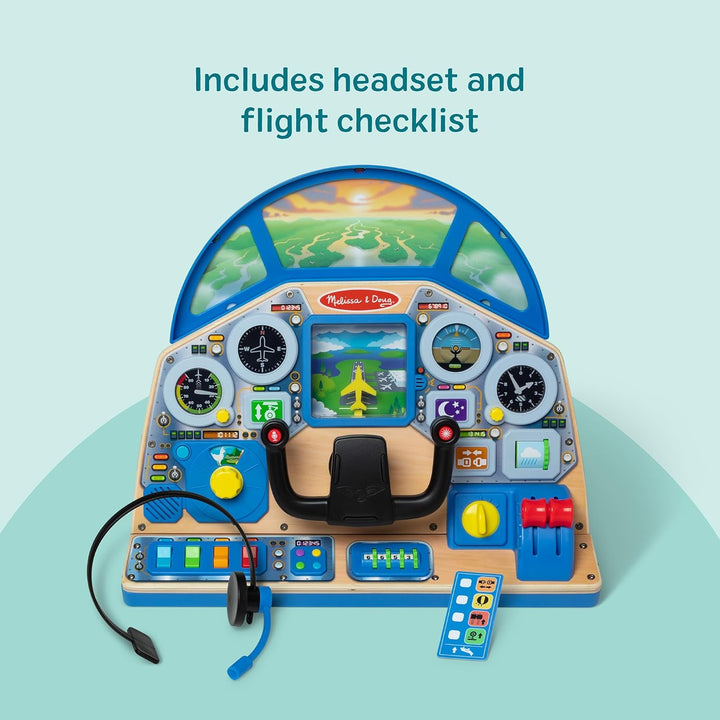 Melissa & Doug 32300 Interaktives Armaturenbrett für Jetpiloten Holzspielzeug für Jungen und Mädchen