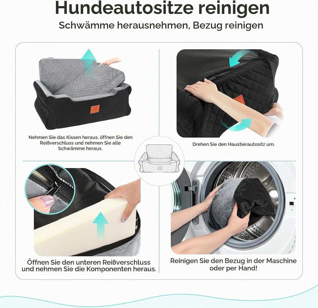 GL GLENSLAVE Hundesitz für Auto für grosse und mittlere Hunde bis 25 kg – Aus weichem Stoff, Autohun