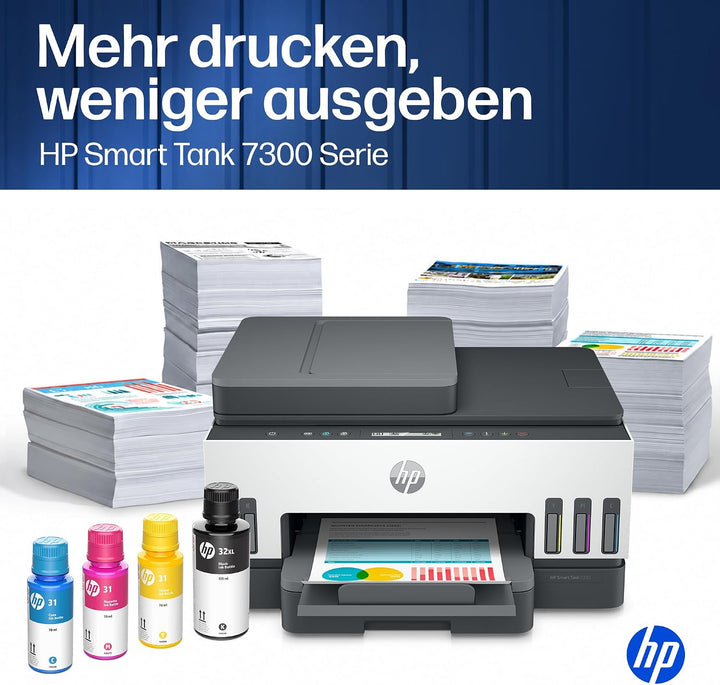 HP Smart Tank 7305 3-in-1 Multifunktionsdrucker, 30€ Cashback, (WLAN; Duplex; ADF) – 3 Jahre Tinte i