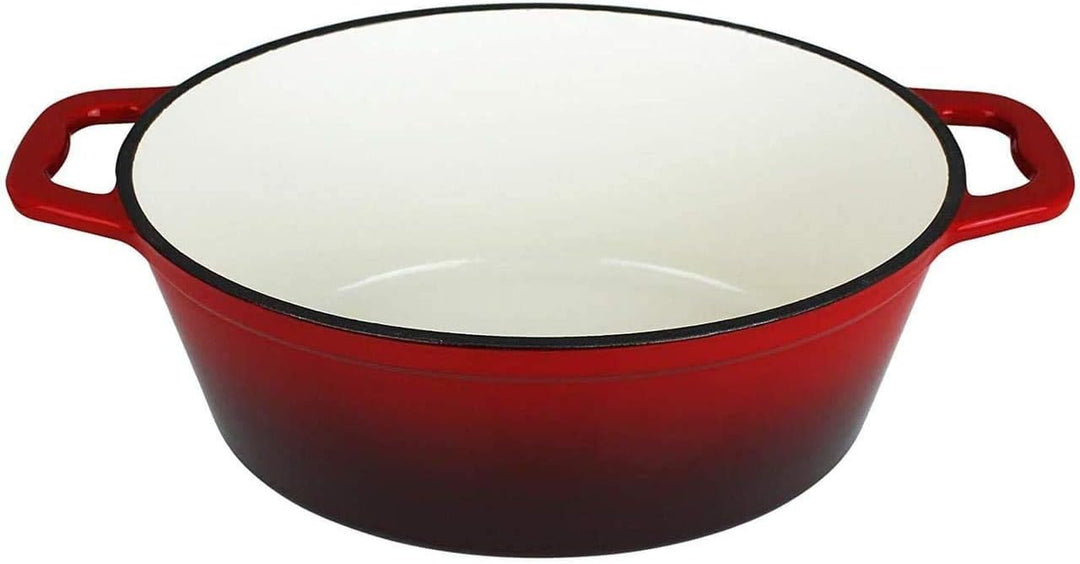 Carl Schmidt Sohn Bräter Xanten Gusseisen Rot Oval mit Deckel, Masse: 27,5cm x 21cm, 070052