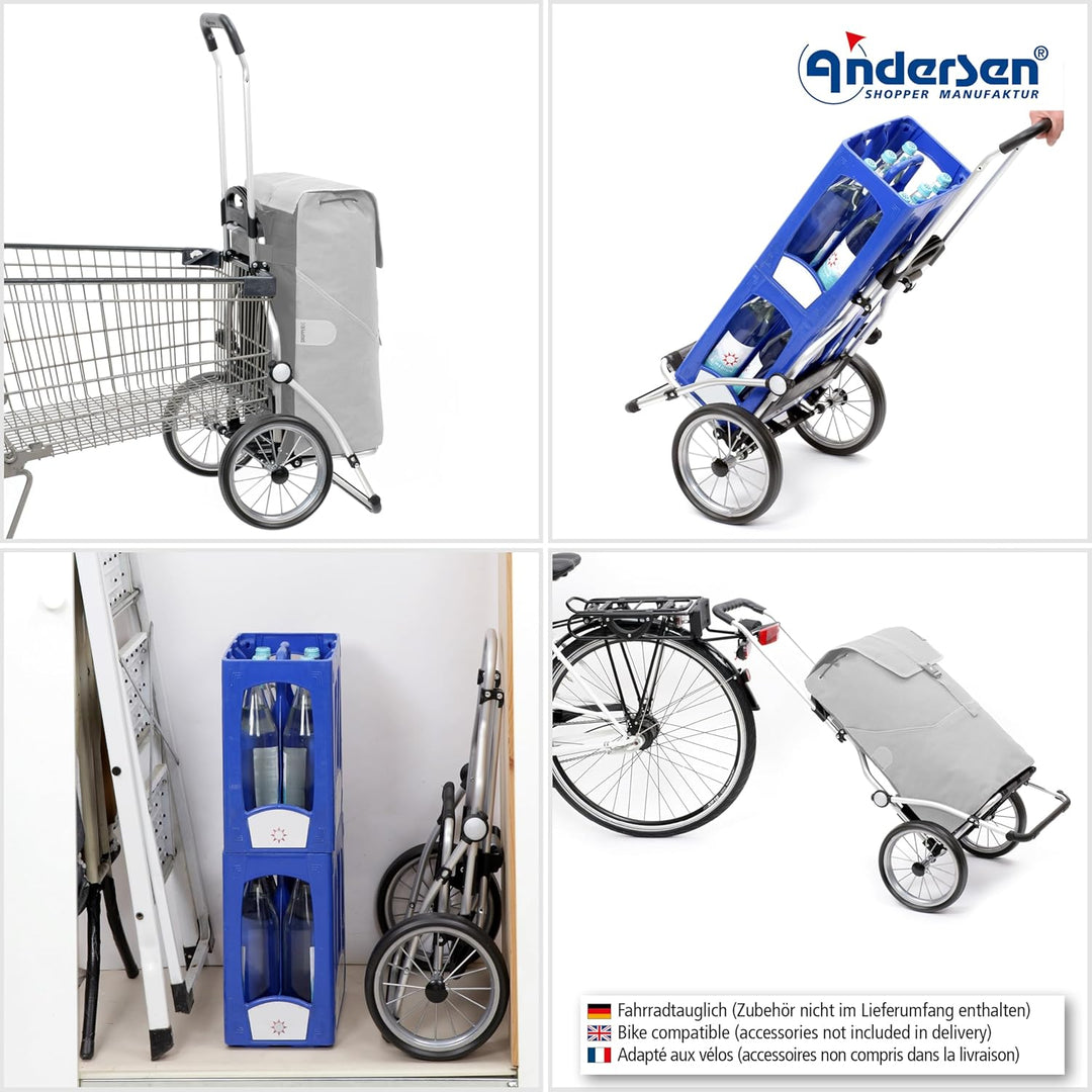 ANDERSEN Einkaufstrolley - Royal Shopper Senta 2.0 schwarz 49 L Einkaufswagen, stilvoll, wasserabwei