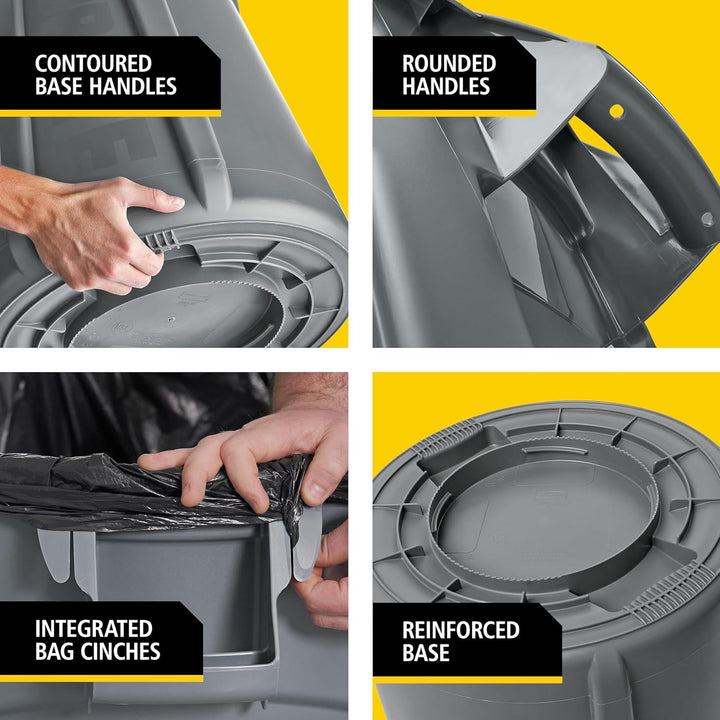 Rubbermaid Commercial Products BRUTE Mülleimer 76L Blau – Schwerlast-Abfallbehälter mit Luftkanälen,
