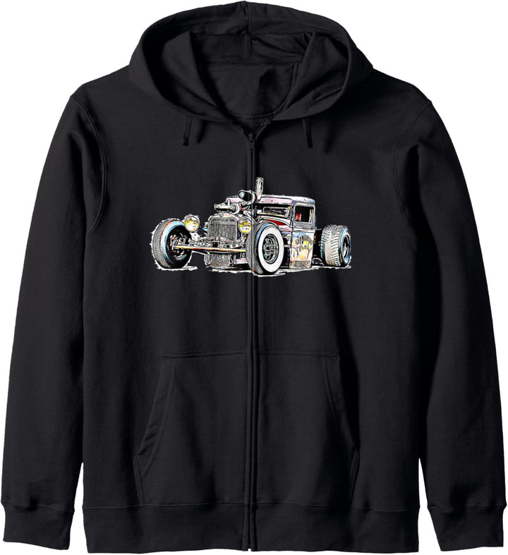 Rost Eimer Umriss Ratte Hot Rod Diesel Kapuzenjacke