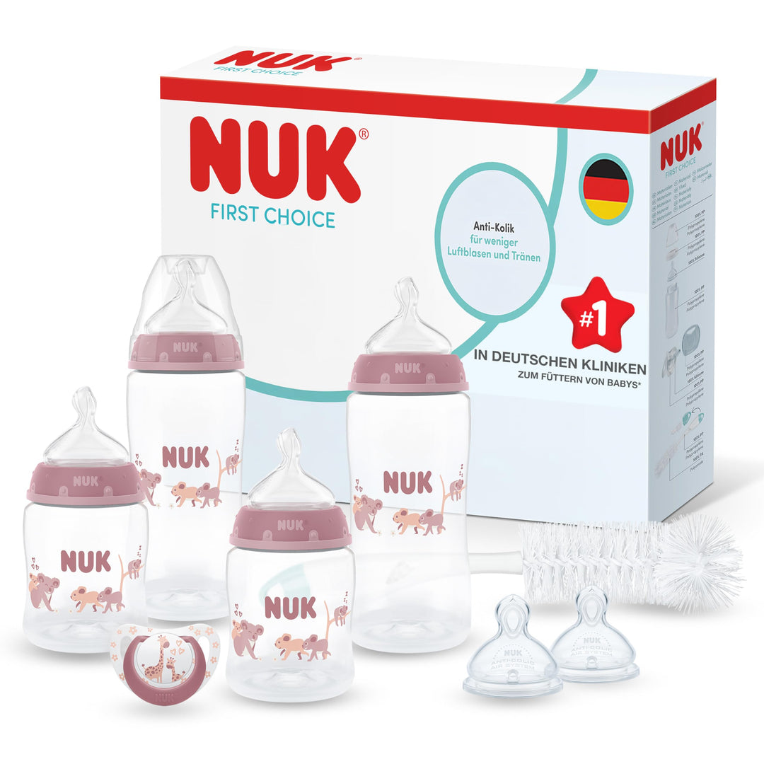 NUK First Choice Perfect Start Babyflaschen-Set | 0–6 Monate | 4 x Anti-Kolik-Trinkflaschen (150 ml,