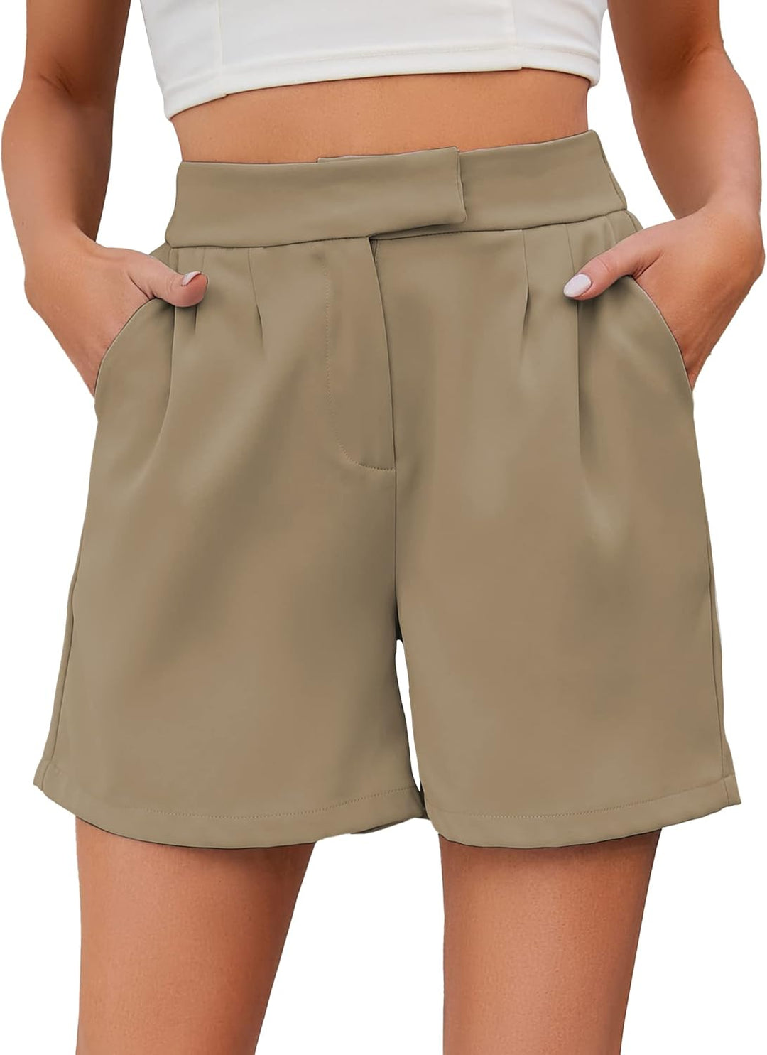 Famulily Frauen Sommer Lose Casual Bequeme Shorts Zurück Elastische Taille Weite Beinhose mit Tasche