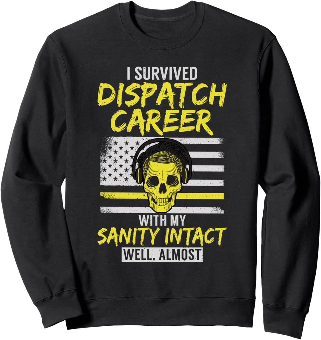 Pensionierter Dispatcher 911 dünne gelbe Linie patriotisch Sweatshirt