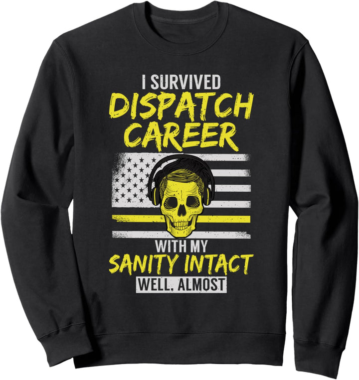 Pensionierter Dispatcher 911 dünne gelbe Linie patriotisch Sweatshirt