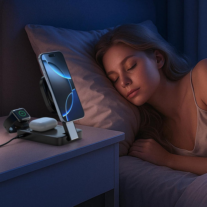 3 en 1 Pliable Station de Charge Pour Apple, Chargeur Induction sans Fil mit Mag-Safe für iPhone 17