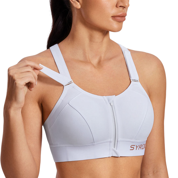 SYROKAN Sport BH Damen Starker Halt Ohne Bügel BHS Vorderverschluss Gepolstert Bügellos Guter Halt 7