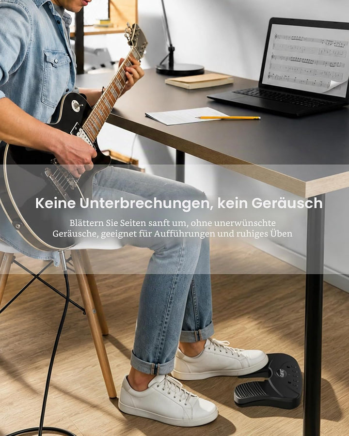LEKATO Bluetooth Page Turning Pedal Silent Sheet Music Page Turner Foot Pedal for Tablet and Phone
