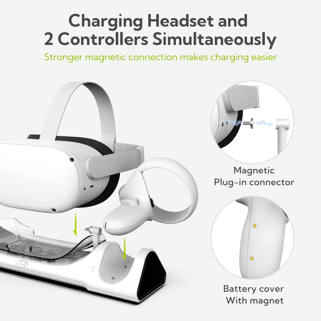 ZYBER Ladestation, eine magnetische Ladestation speziell für die Oculus Quest 2 konzipiert, mit eine