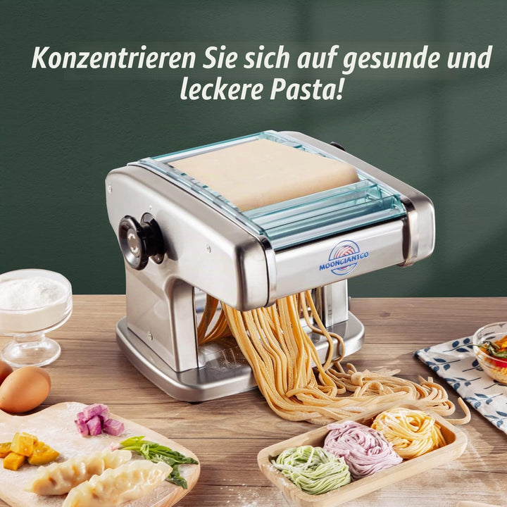Moongiantgo Nudelmaschine Elektrische Edelstahl mit 9 Einstellbare Dicke 0,5-5mm Für Lasagne, Raviol