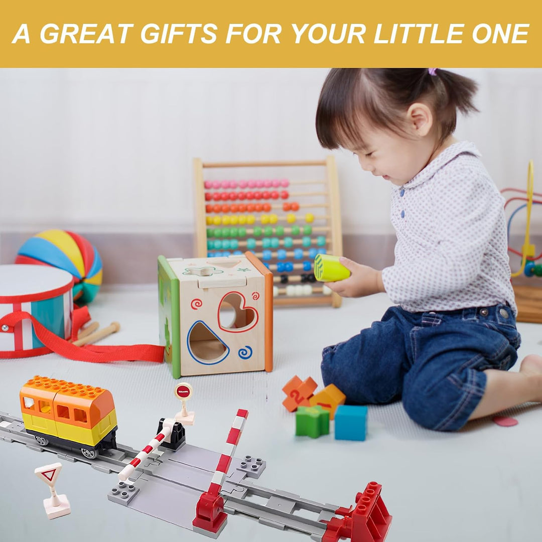 67 Stück Bausteine Zug Schienen Set ab 2 Jahre, City Eisenbahnschienen for Train, Kompatibel mit dem
